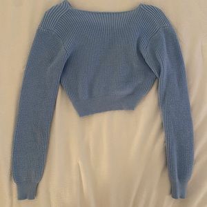 Cropped Baby Blue Sweater